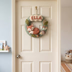 Felt Wreath, Personalized Woodland Name Sign, Fox Nursery Decor, Baby Shower Gift