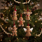 Felt Christmas Ornaments Gingerbread Ornament Set Handmade Holiday Tree Decor Xmas Gift