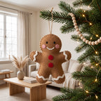 Felt Christmas Ornaments Gingerbread Ornament Set Handmade Holiday Tree Decor Xmas Gift