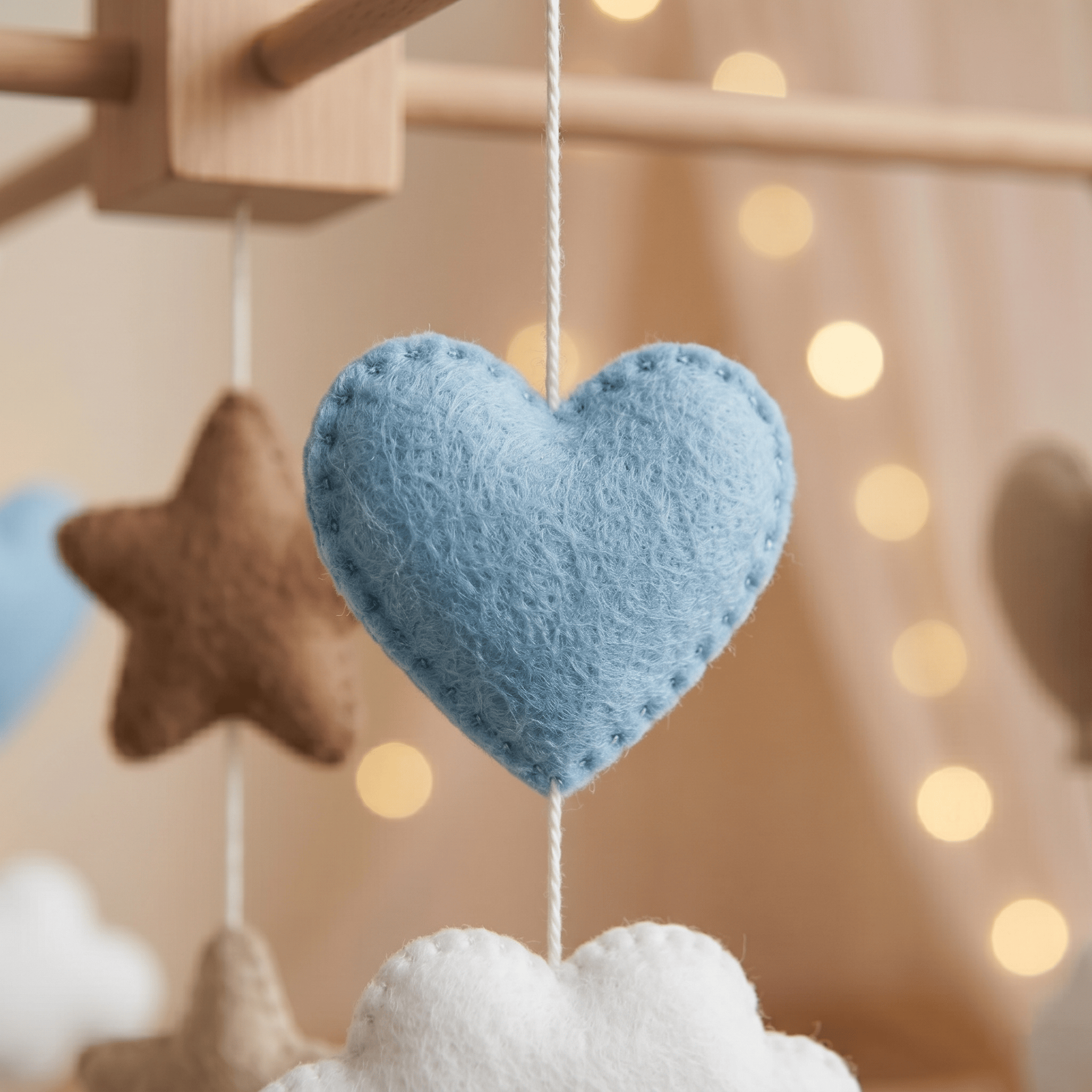 Felt Baby Mobile, Teddy Bear Balloon Mobile, Crib Mobile, Baby Boy Gift