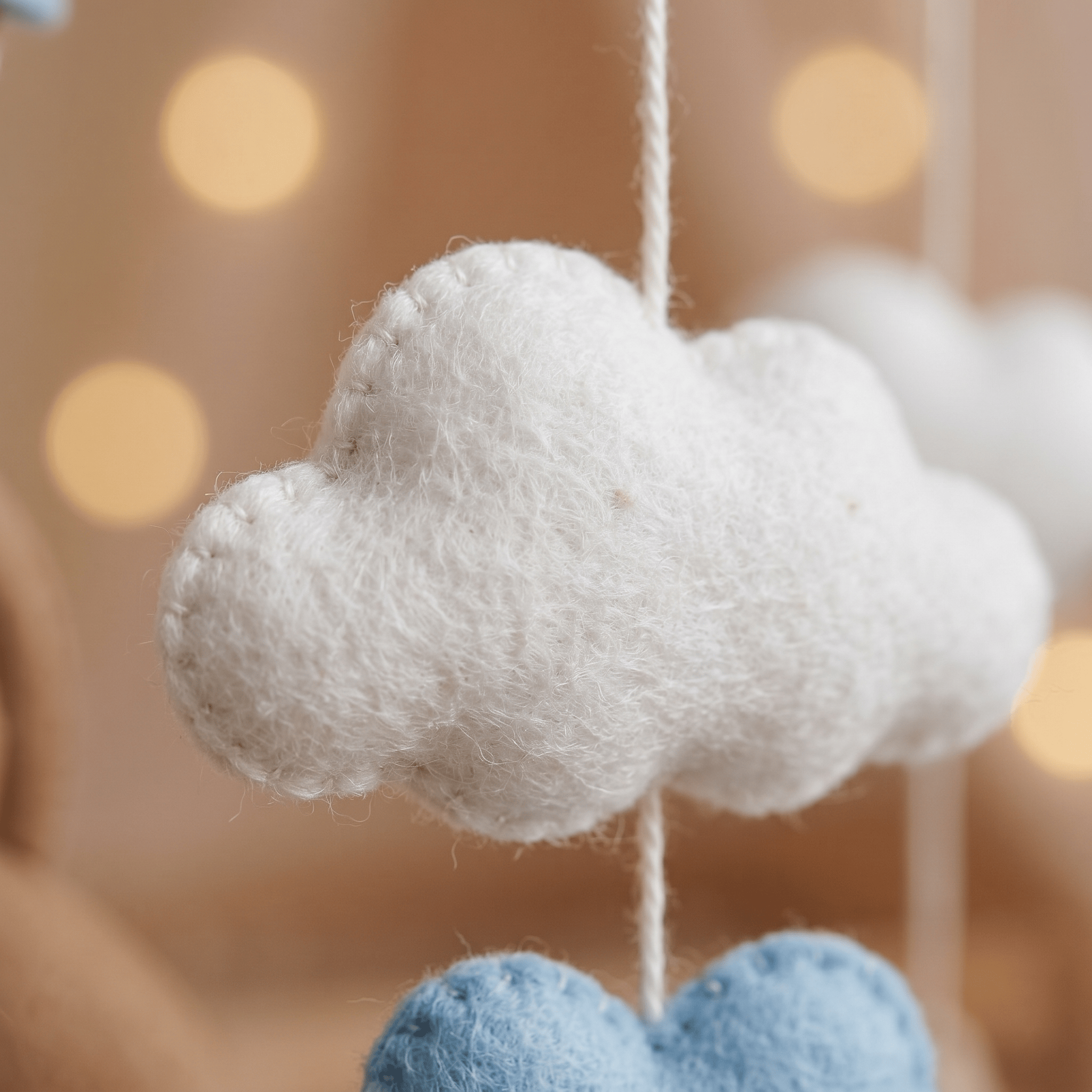 Felt Baby Mobile, Teddy Bear Balloon Mobile, Crib Mobile, Baby Boy Gift