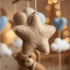 Felt Baby Mobile, Teddy Bear Balloon Mobile, Crib Mobile, Baby Boy Gift