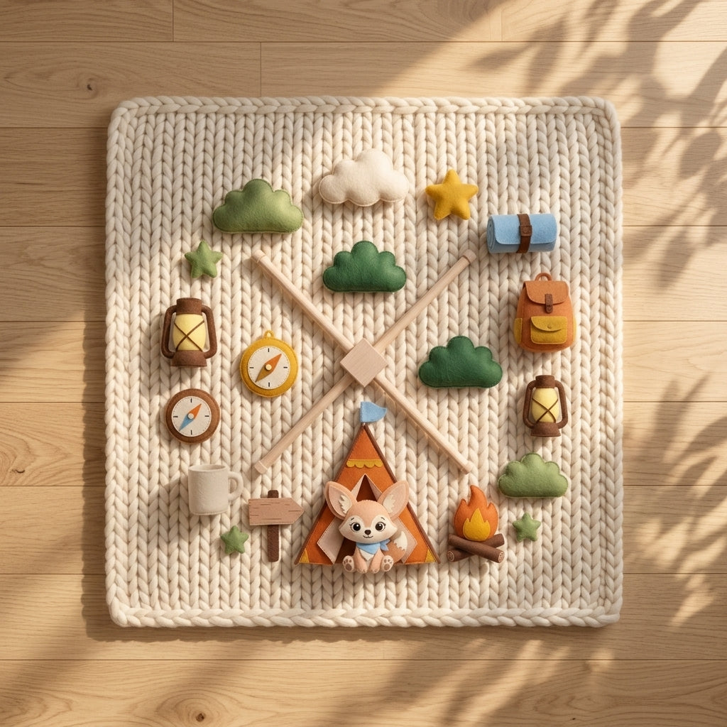 Adventure Nursery Mobile, Felt Crib Mobile, Personalized Camping Baby Decor, Unique Explorer Theme Gift