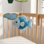 Animal Nursery Mobile, Felt Crib Mobile, Elephant and Lotus Baby Decor, Personalized Nature Theme Gift