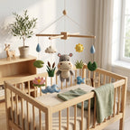 Animal Nursery Mobile, Felt Crib Mobile, Hippo and Lotus Baby Decor, Personalized Nature Theme Gift