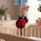 Baby Mobile, Felt Bug Theme Decor, Colorful Insect Crib Mobile, Unique Nursery Room Accessory