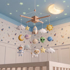 Baby Mobile, Outer Space Nursery Mobile, Felt Crib Decor, Astronaut Baby Room Hanging