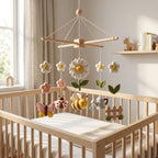Bee Garden Felt Baby Mobile, Daisy Crib Mobile, Floral Nursery Decor, Baby Shower Gift for Newborn