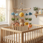 Cat Farm Felt Baby Mobile, Kitten Crib Mobile, Farm Animal Nursery Decor, Baby Shower Gift for Newborn