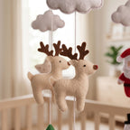 Christmas Nursery Mobile, Felt Crib Mobile, Snowman and Tree Baby Decor, Seasonal Newborn Gift
