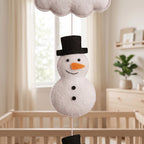 Christmas Nursery Mobile, Felt Crib Mobile, Snowman and Tree Baby Decor, Seasonal Newborn Gift