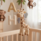 Custom Felt Mobile, Jungle Nursery Decor, Lion and Elephant Crib Mobile, Unique Baby Name Gift