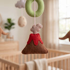Custom Felt Mobile, Prehistoric Nursery Decor, T-Rex Crib Mobile, Unique Baby Name Gift