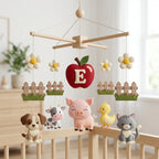Custom Nursery Mobile, Felt Crib Mobile, Pet and Farm Decor, Unique Initial Name Gift