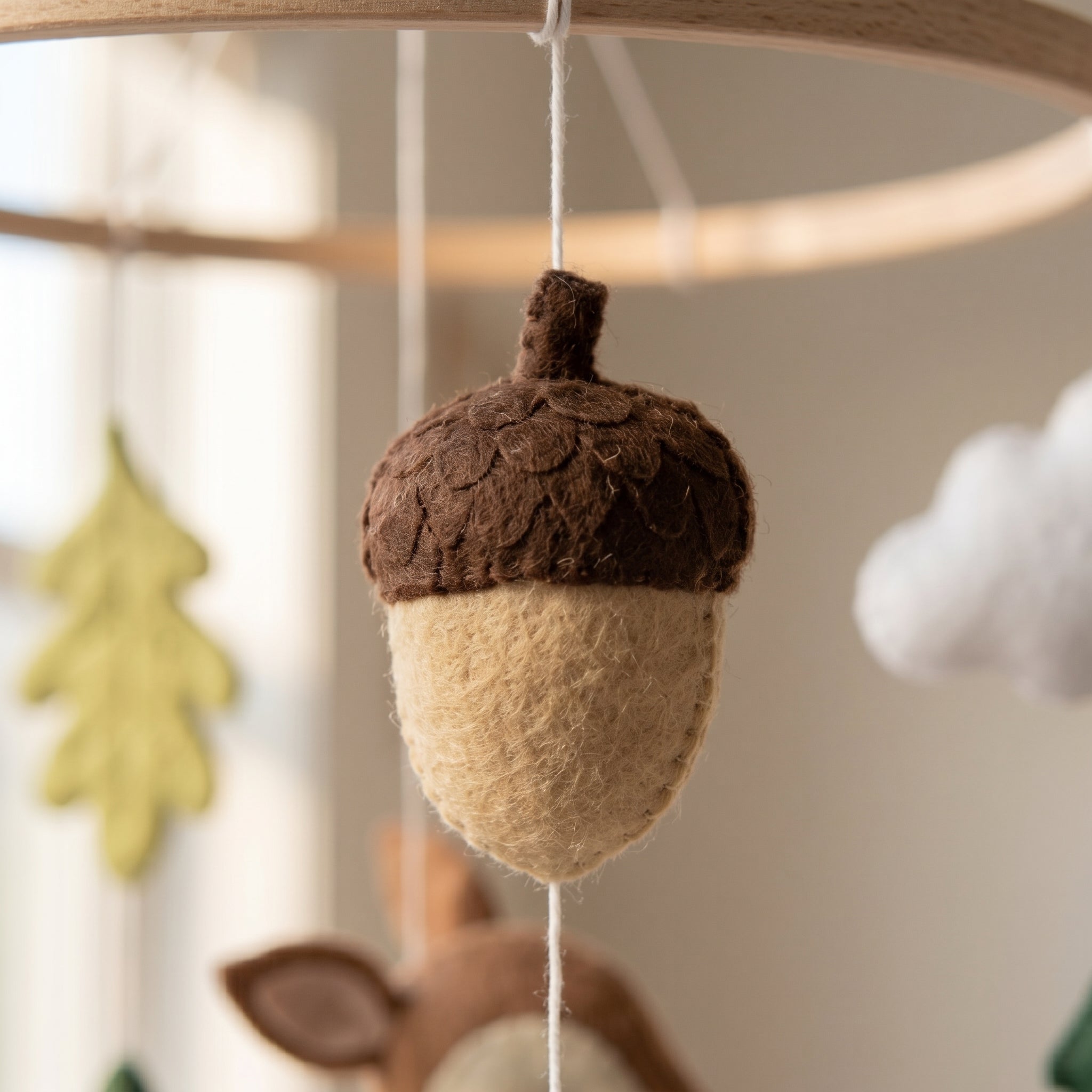 Deer Nursery Mobile, Felt Crib Mobile, Rustic Forest Baby Decor, Personalized Nature Theme Gift