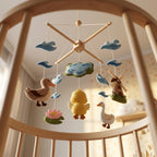 Duck Pond Felt Baby Mobile, Duckling Crib Mobile, Farm Nursery Decor, Baby Shower Gift for Newborn