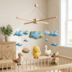 Duck Pond Felt Baby Mobile, Duckling Crib Mobile, Farm Nursery Decor, Baby Shower Gift for Newborn