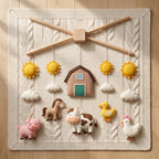 Farm Animals Felt Baby Mobile, Cow Crib Mobile, Farm Nursery Decor, Baby Shower Gift for Newborn