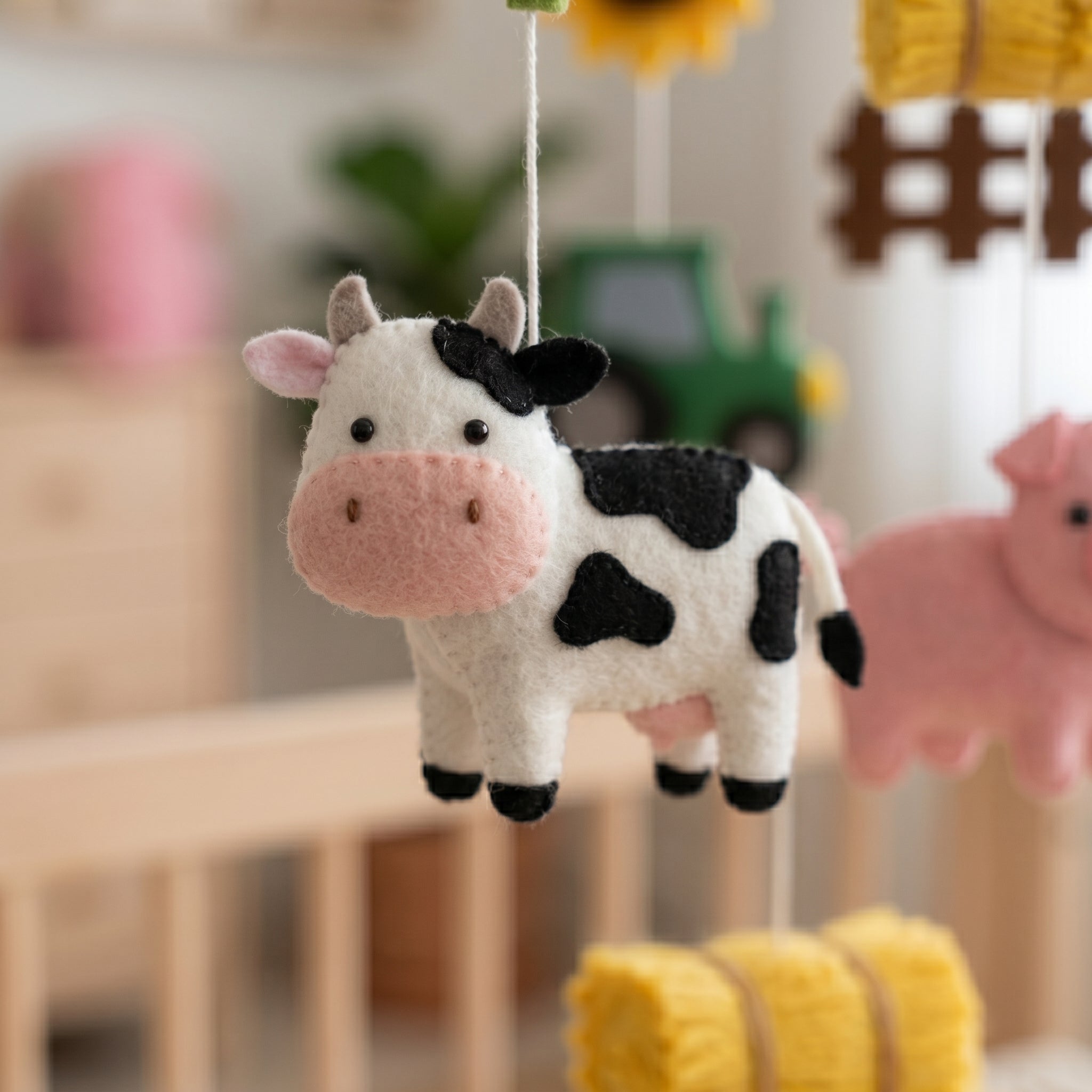 Farm Nursery Mobile, Felt Crib Mobile, Barnyard Animal Baby Decor, Personalized Gender Neutral Gift