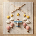 Felt Baby Mobile, Airplane Crib Mobile, Hot Air Balloon Nursery Decor, Baby Shower Gift