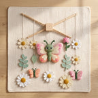 Crib Mobile Butterfly, Felt Baby Mobile, Floral Nursery Decor, Baby Shower Gift