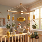 Felt Baby Mobile, Chicken Crib Mobile, Farm Nursery Decor, Baby Shower Gift
