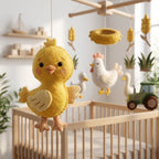 Felt Baby Mobile, Chicken Crib Mobile, Farm Nursery Decor, Baby Shower Gift