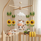 Felt Baby Mobile, Farm Animal Crib Mobile, Cow Nursery Decor, Baby Shower Gift