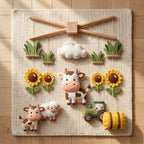 Felt Baby Mobile, Farm Animal Crib Mobile, Cow Nursery Decor, Baby Shower Gift
