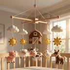 Felt Baby Mobile, Farm Animals Crib Mobile, Farm Nursery Decor, Baby Shower Gift