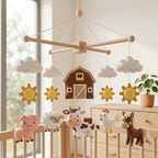 Felt Baby Mobile, Farm Animals Crib Mobile, Farm Nursery Decor, Baby Shower Gift
