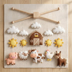 Felt Baby Mobile, Farm Animals Crib Mobile, Farm Nursery Decor, Baby Shower Gift