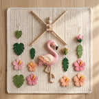 Felt Baby Mobile, Flamingo Crib Mobile, Tropical Nursery Decor, Baby Shower Gift