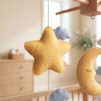 Felt Baby Mobile, Moon and Star Nursery Decor, Sleepy Sky Crib Mobile, Baby Shower Gift for Newborn