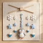 Felt Baby Mobile, Penguin Crib Mobile, Winter Nursery Decor, Baby Shower Gift