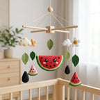 Felt Baby Mobile, Watermelon Crib Mobile, Fruit Nursery Decor, Baby Shower Gift