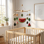 Felt Baby Mobile, Watermelon Crib Mobile, Fruit Nursery Decor, Baby Shower Gift