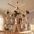 Felt Baby Mobile, Woodland Animal Crib Mobile, Forest Nursery Decor, Baby Shower Gift