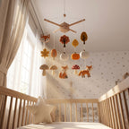 Felt Baby Mobile, Woodland Nursery Decor, Fox and Mushroom Crib Mobile, Autumn Baby Shower Gift