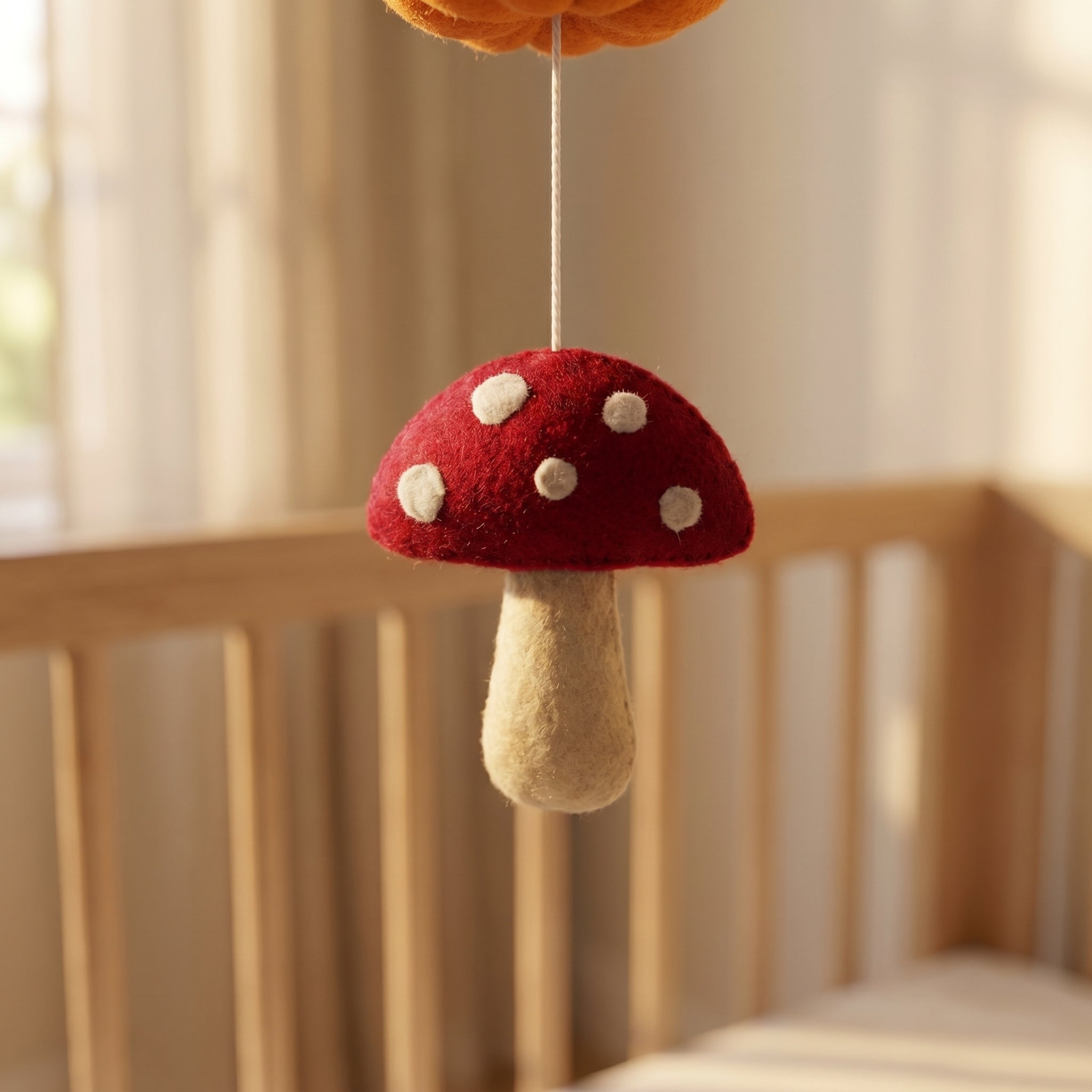 Felt Baby Mobile, Woodland Nursery Decor, Fox and Mushroom Crib Mobile, Autumn Baby Shower Gift