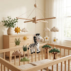 Felt Baby Mobile, Zebra Crib Mobile, Safari Nursery Decor, Baby Shower Gift