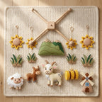 Felt Farm Baby Mobile, Goat Crib Mobile, Farm Nursery Decor, Baby Shower Gift