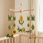 Felt Grasshopper Baby Mobile, Garden Crib Mobile, Bug Nursery Decor, Baby Shower Gift
