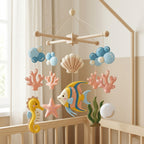 Felt Ocean Baby Mobile, Angelfish Crib Mobile, Sea Nursery Decor, Baby Shower Gift