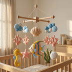 Felt Ocean Baby Mobile, Angelfish Crib Mobile, Sea Nursery Decor, Baby Shower Gift