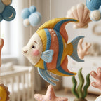 Felt Ocean Baby Mobile, Angelfish Crib Mobile, Sea Nursery Decor, Baby Shower Gift