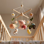 Felt Pig Baby Mobile, Farm Crib Mobile, Farm Nursery Decor, Baby Shower Gift