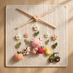 Felt Pig Baby Mobile, Farm Crib Mobile, Farm Nursery Decor, Baby Shower Gift