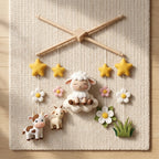 Felt Sheep Baby Mobile, Farm Animal Crib Mobile, Lamb Nursery Decor, Baby Shower Gift for Newborn
