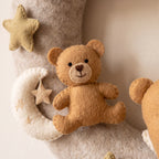 Felt Wreath Name Sign, Bear Nursery Decor, Personalized Baby Gift, Celestial Room Wall Hanging
